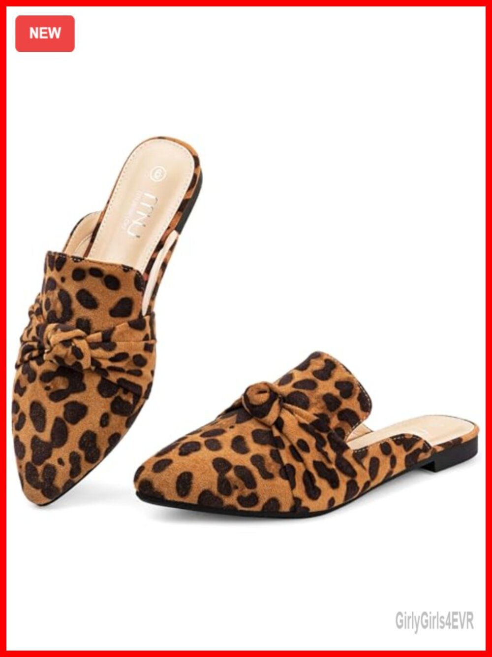 Pointed Toe Mules with Bow Knot: Suede Backless Loafers - Memory Foam Slip On